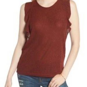 Madewell Metallic Rust Ruffle Tank Top